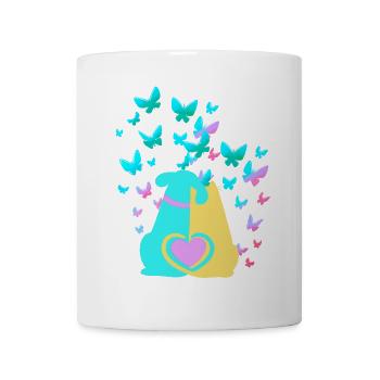 Spring Dog Cat Heart - Mug - white - Front