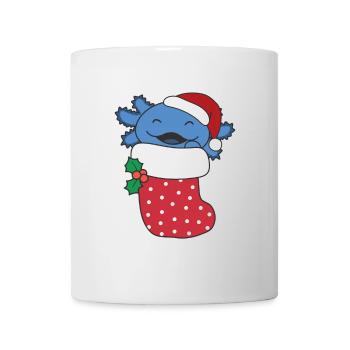 De jolis axolotls en chaussettes de Noël pour Noël - Mug blanc - blanc - Devant