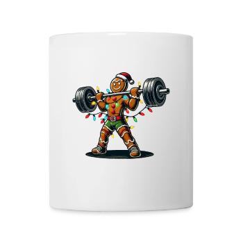 Gingerbread Man Bodybuilder Christmas Fitness Fun - Mug - white - Front
