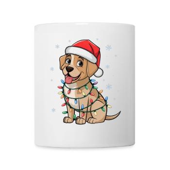 Labrador Retriever Christmas Lights Xmas Dogs - Mug - white - Front