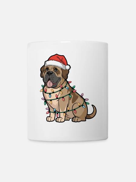 Mastiff Christmas Lights Xmas Dogs Gifts - Tasse - Weiß