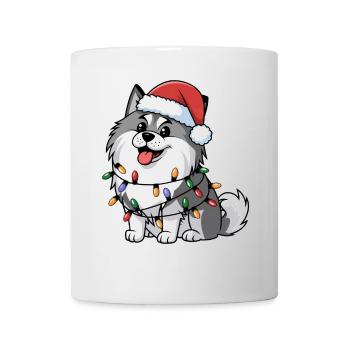 Keeshond Christmas Lights Xmas Dogs Gifts - Mug - white - Front
