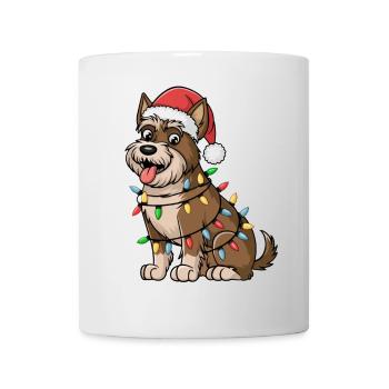 Terrier irlandais Noël lumières Noël chiens cadeaux - Mug blanc - blanc - Devant