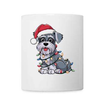 Miniature Schnauzer Christmas Lights Xmas Dogs - Tasse - Weiß - Vorne