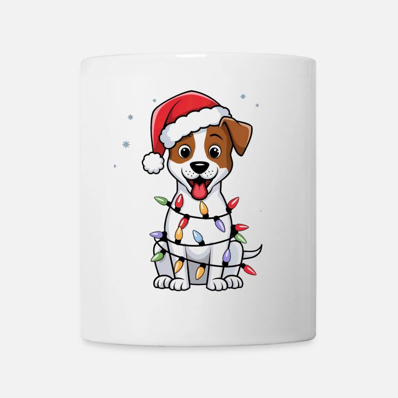 Jack Russell Terrier Noël Lumières Noël Chiens - Mug blanc - blanc