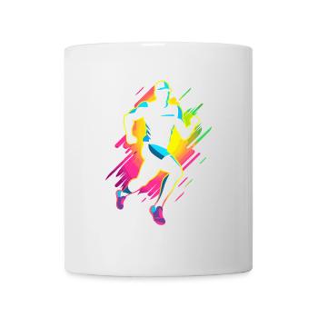 Marathon Läufer Comic Look - Tasse - Weiß - Vorne