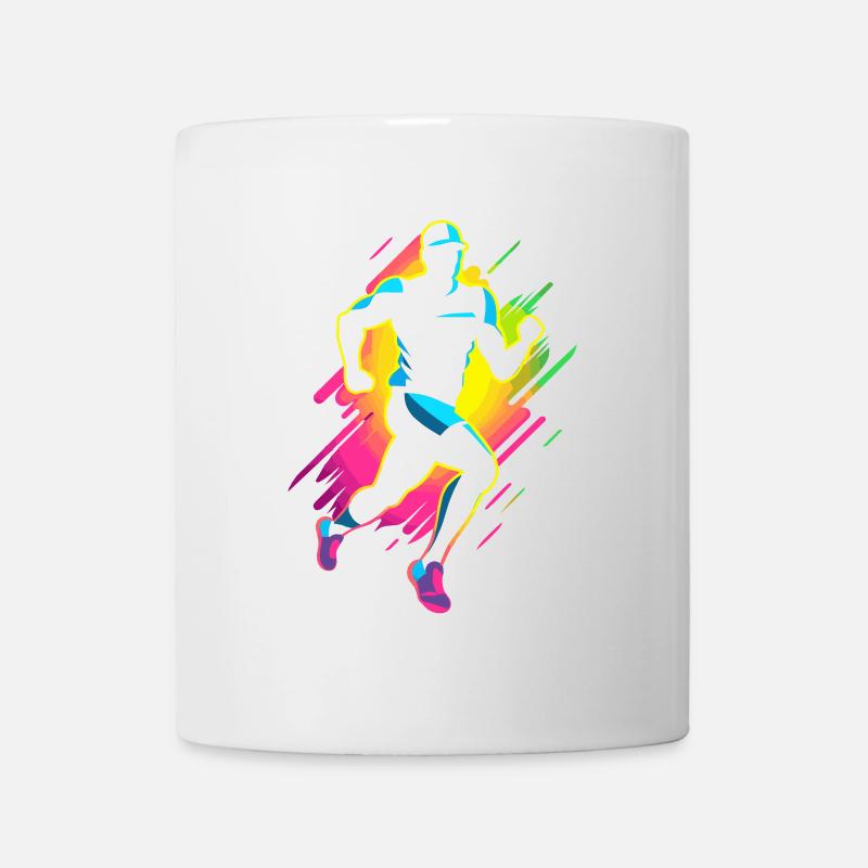 Look de bande dessinée de marathonien - Mug blanc - blanc