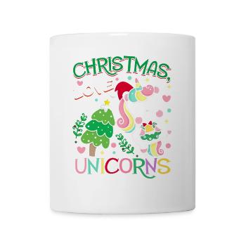 Einhorn Pferde Reitern Weihnachen Liebe Reiten - Tasse - Weiß - Vorne