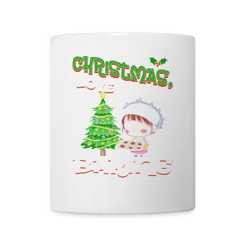Noël, Amour et pâtisserie, Douce joie des fêtes - Mug blanc - blanc - Devant
