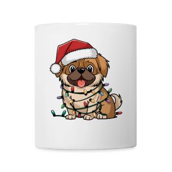 Lumières de Noël Pékinois Noël Chiens Cadeaux - Mug blanc - blanc - Devant