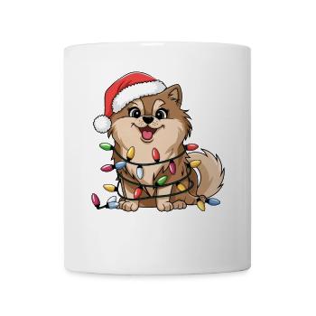 Pomeranian Christmas Lights Xmas Dogs Gifts - Tasse - Weiß - Vorne