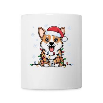 Pembroke Welsh Corgi Noël Lumières Noël Chiens - Mug blanc - blanc - Devant