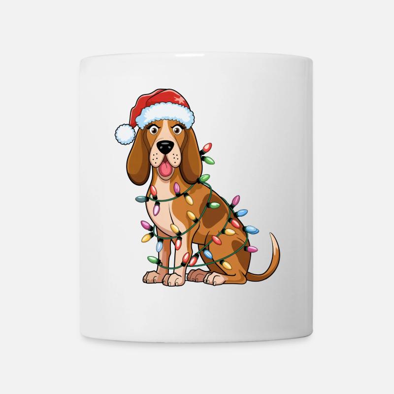Redbone Coonhound Lumières de Noël Chiens Cadeaux - Mug blanc - blanc