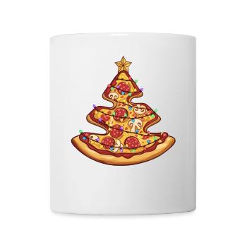 Pizza arbre de Noël Pepperoni Cadeaux alimentaires pour hommes - Mug blanc - blanc - Devant