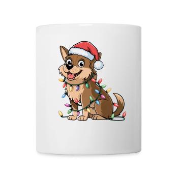 Suédois Vallhund Lumières de Noël Noël Chiens Cadeaux - Mug blanc - blanc - Devant