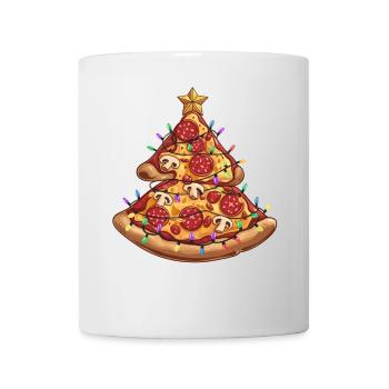 Pizza arbre de Noël Pepperoni Cadeaux alimentaires pour hommes - Mug blanc - blanc - Devant