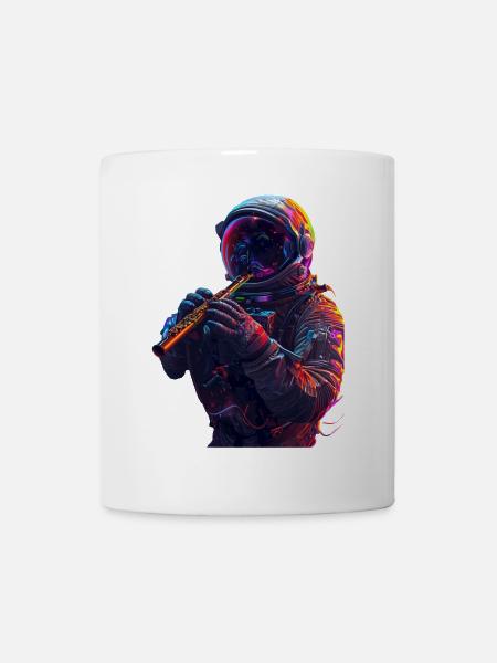 Astronaut Querflöte - Tasse - Weiß