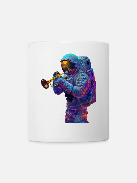 Astronaut Trompete - Tasse - Weiß