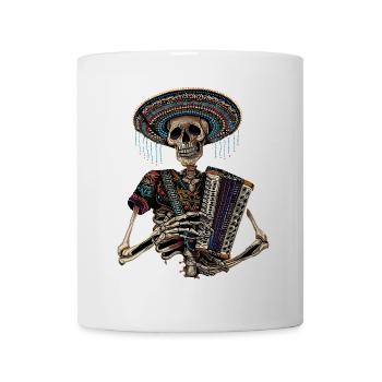 Akkordeon Mexikanisches Skelett - Tasse - Weiß - Vorne