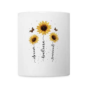 Fleurs d’été Fleur Inspiration Dicton de motivation - Mug blanc - blanc - Devant