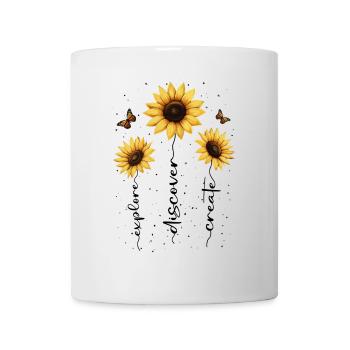 Fleurs d’été Fleur Inspiration Dicton de motivation - Mug blanc - blanc - Devant
