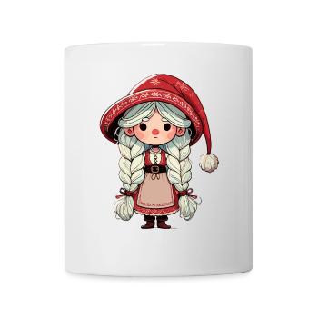 Gnome de Noël femme à la scandinave - Mug blanc - blanc - Devant
