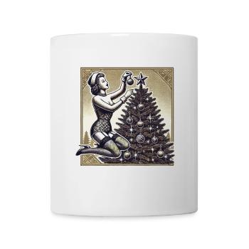 Retro Weihnachtliches Pin-Up Motiv - Tasse - Weiß - Vorne