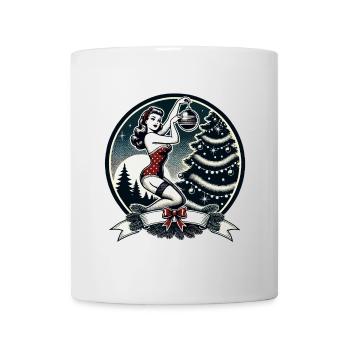 Festlicher Retro Weihnachtszauber mit Pin-Up Flair - Tasse - Weiß - Vorne
