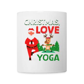Yogini Yoga Meditation Weihnachten, Liebe und Yoga - Tasse - Weiß - Vorne