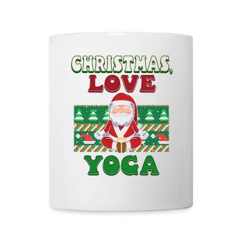 Yogini Yoga Meditation Christmas, Love and Yoga - Mug - white - Front