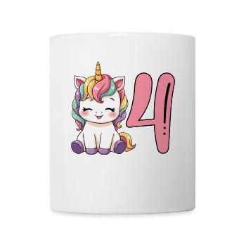 Children's Unicorn 4th Birthday I'm Already Four - Mug - white - Front