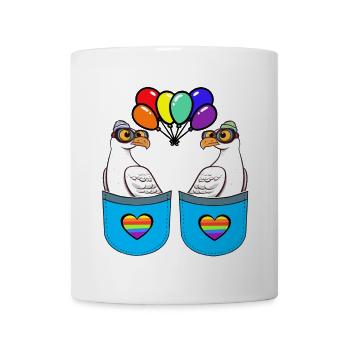 LGBT Gay Pride Seagulls Drapeau arc-en-ciel Arc-en-ciel - Mug blanc - blanc - Devant