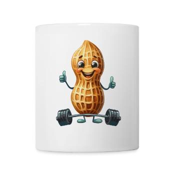 Peanut Bodybuilder Pouces vers le haut GYM Bodybuilder - Mug blanc - blanc - Devant
