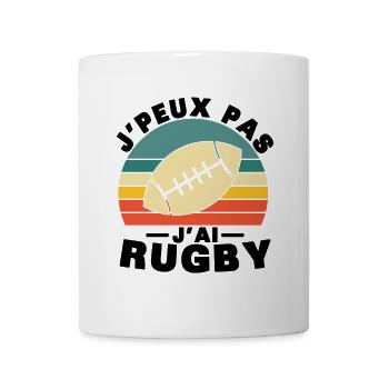 Je peux pas j ai Rugby Humour cadeau - Mug blanc - blanc - Devant