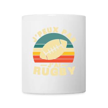 Je peux pas j ai Rugby Humour cadeau - Mug blanc - blanc - Devant