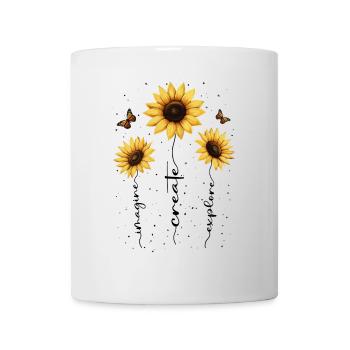 Fleurs d’été Fleur Inspiration Dicton de motivation - Mug blanc - blanc - Devant