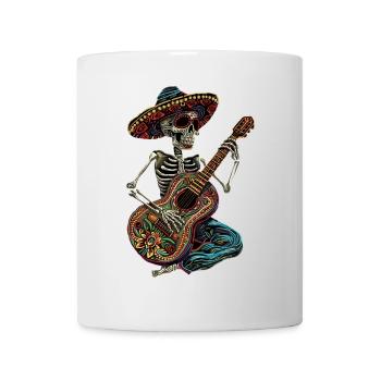 Guitare squelette mexicaine - Mug blanc - blanc - Devant