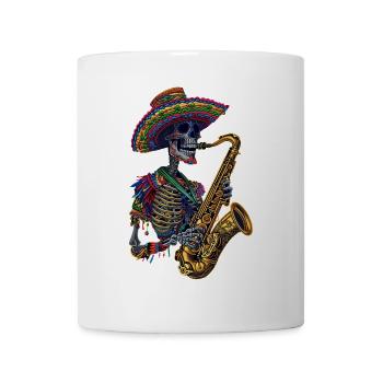 Saxophone Squelette Mexicain - Mug blanc - blanc - Devant