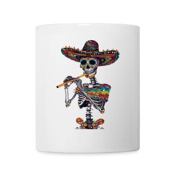 Flûte Squelette Mexicain - Mug blanc - blanc - Devant