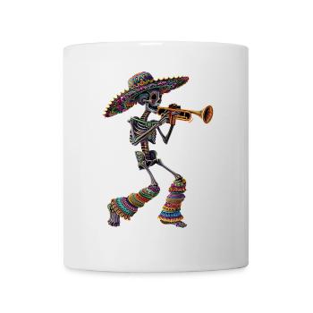Trompette mexicaine squelette - Mug blanc - blanc - Devant