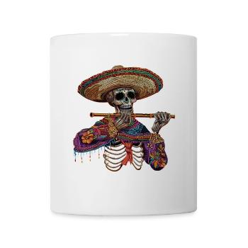 Flûte Squelette Mexicain - Mug blanc - blanc - Devant