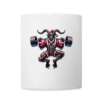 Weihnachtlicher Krampus Bodybuilder Muskeltraining - Tasse - Weiß - Vorne