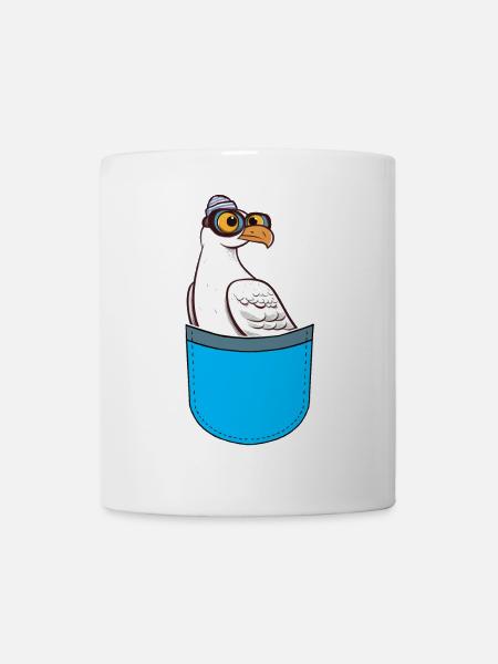 maritime, marin, marin, mouette, oiseau de mer, oiseau de mer - Mug blanc - blanc