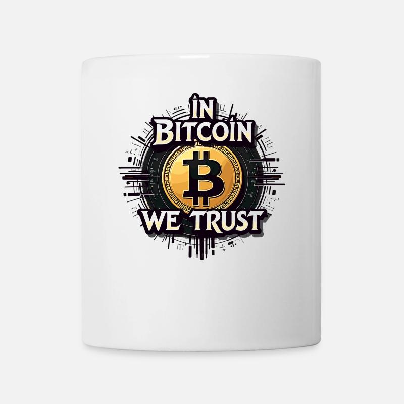 Dans Bitcoin, nous faisons confiance Crypto-monnaie Btc Bitcoin - Mug blanc - blanc