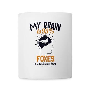 My Brain is 95% Foxes Canidae Caninae Red Fox Fox - Mug - white - Front