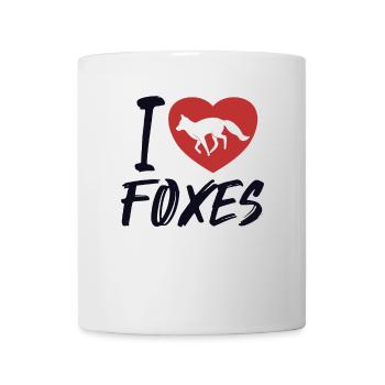 Ich liebe Füchse Rotfuchs Canidae Caninae Fuchs Liebhaber Fuchs - Tasse - Weiß - Vorne