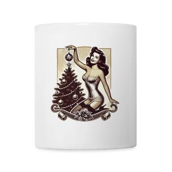 Retro Weihnachts Pin-Up Vintage Charme - Tasse - Weiß - Vorne