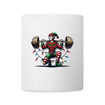 Gym de Noël Elfe Haltérophilie - Mug blanc - blanc - Devant