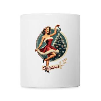 Weihnachtliches Retro Pin-Up Motiv - Tasse - Weiß - Vorne