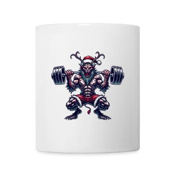 Krampus Bodybuilder Muskeltraining Winter Gym - Tasse - Weiß - Vorne